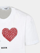 T - SHIRT BIANCA CON STAMPA MSGM - Angel Luxury