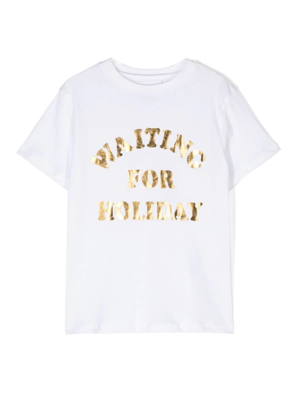 T - SHIRT BIANCA CON STAMPA ORO DOUUOD - Angel Luxury