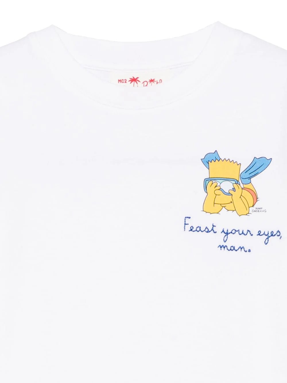 T - SHIRT BIANCA CON STAMPA SIMPSON MC2 SAINT BARTH - Angel Luxury