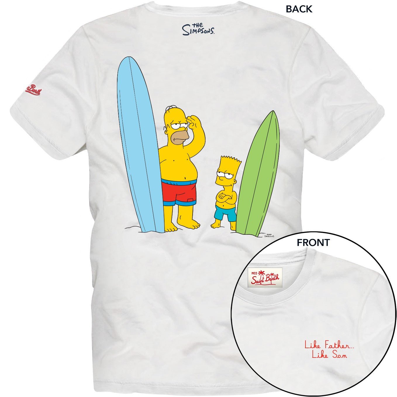 T - SHIRT BIANCA CON STAMPA SUL RETRO DI BART MC2 SAINT BARTH - Angel Luxury