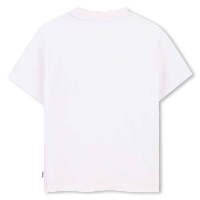 T - SHIRT BIANCA CON TASCHINO A RIGHE CON LOGO BOSS - Angel Luxury