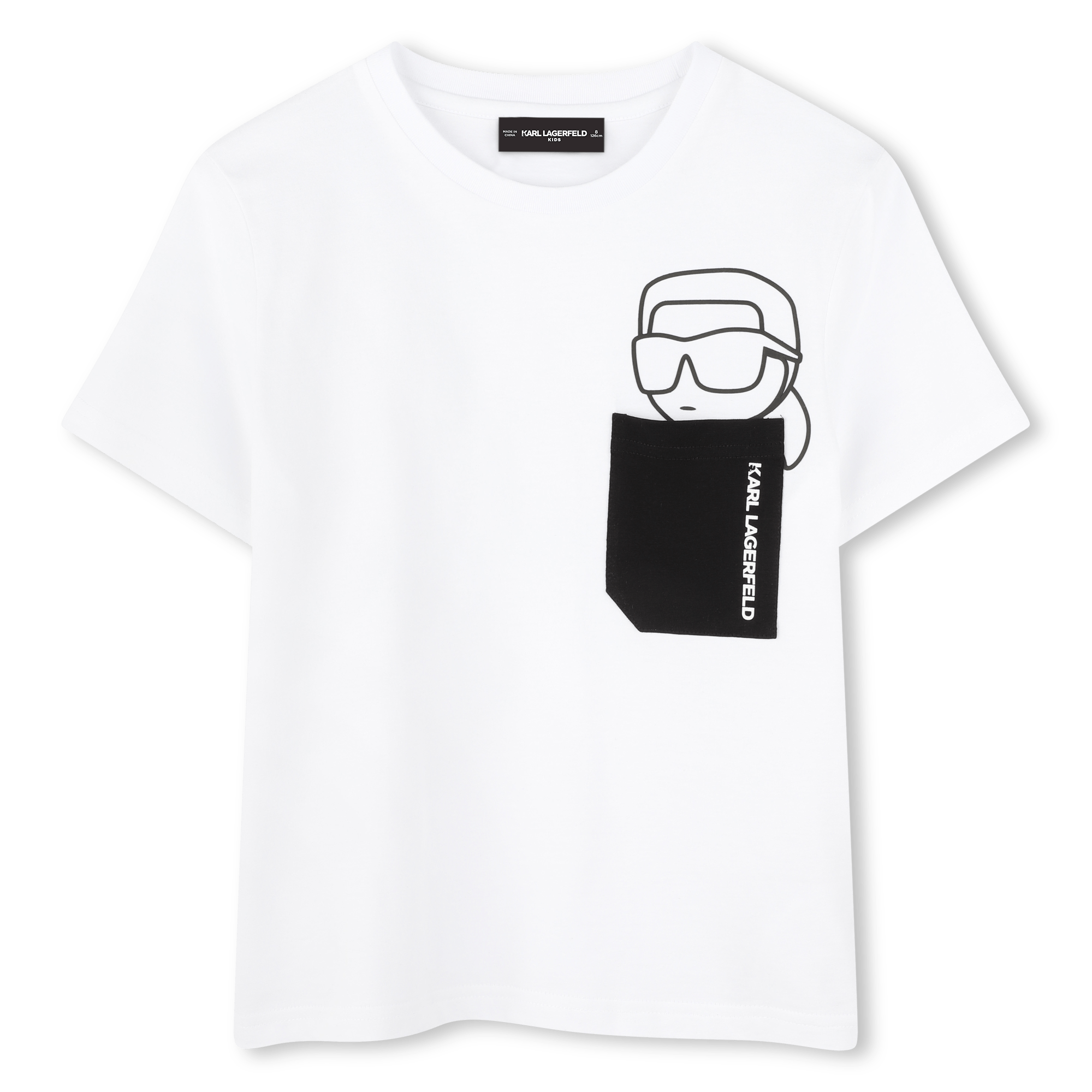 T - SHIRT BIANCA CON TASCHINO NERO KARL LAGERFELD - Angel Luxury