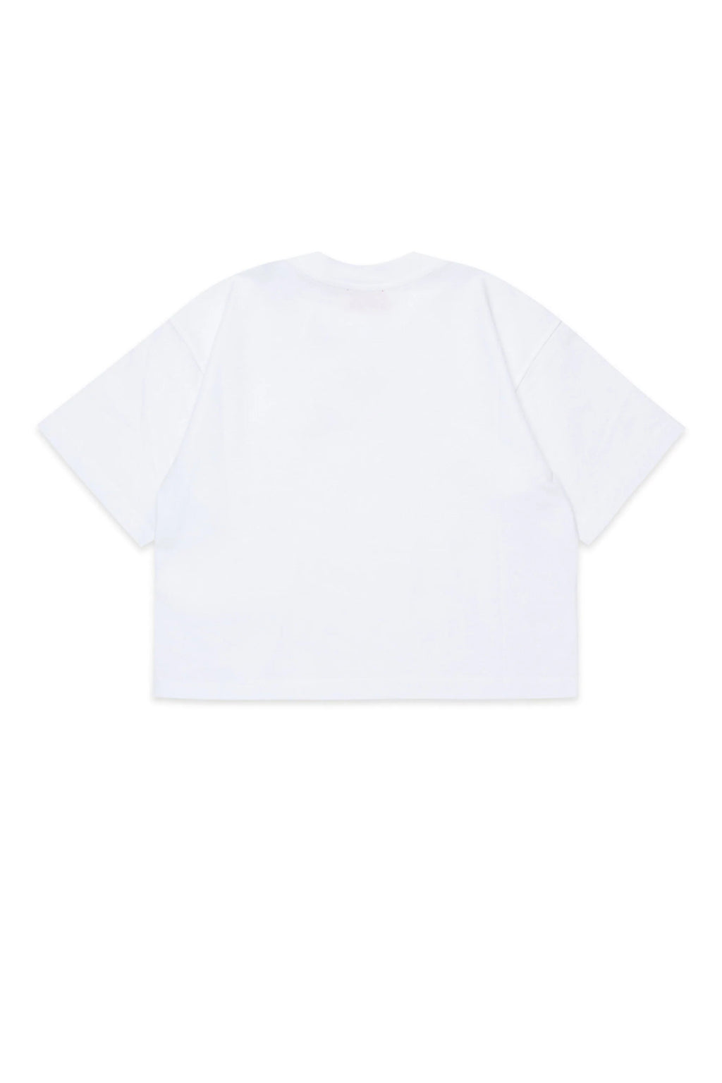 T - SHIRT BIANCA CROPPED CON LOGO NERO DIESEL - Angel Luxury
