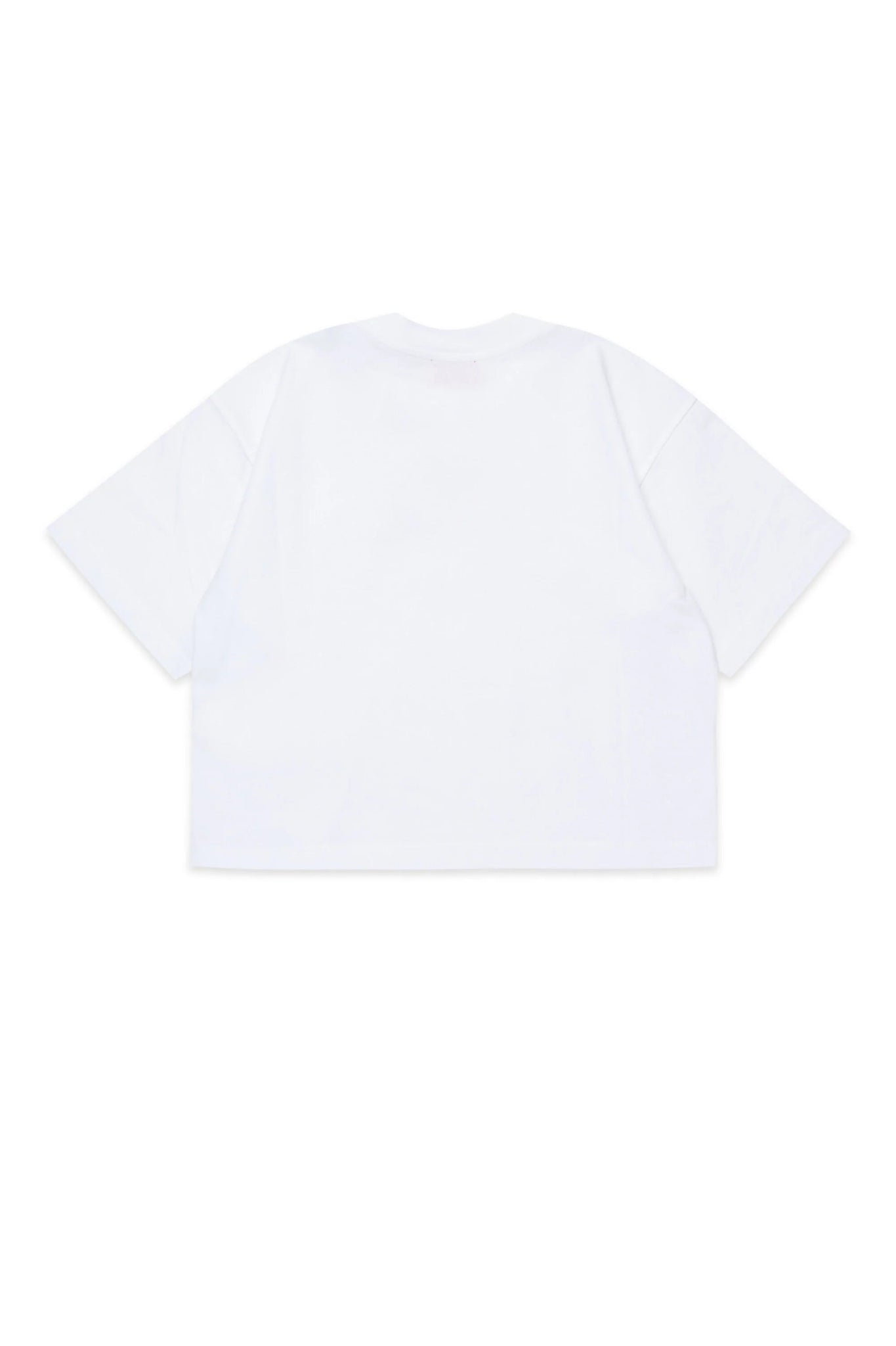 T - SHIRT BIANCA CROPPED CON LOGO NERO DIESEL - Angel Luxury