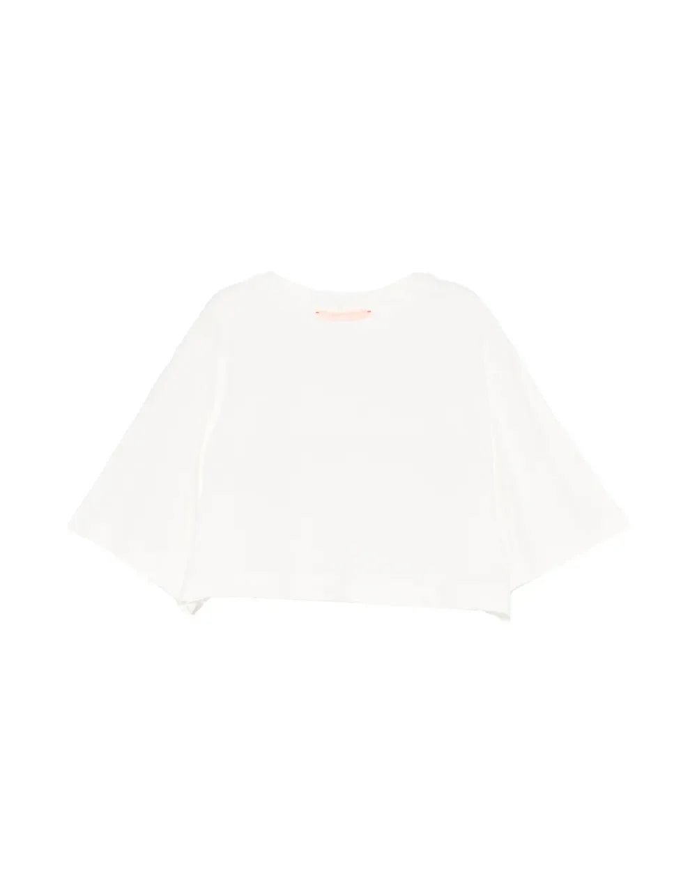 T - SHIRT BIANCA IN ORGANZA SUL RETRO LOGATA ELISABETTA FRANCHI - Angel Luxury