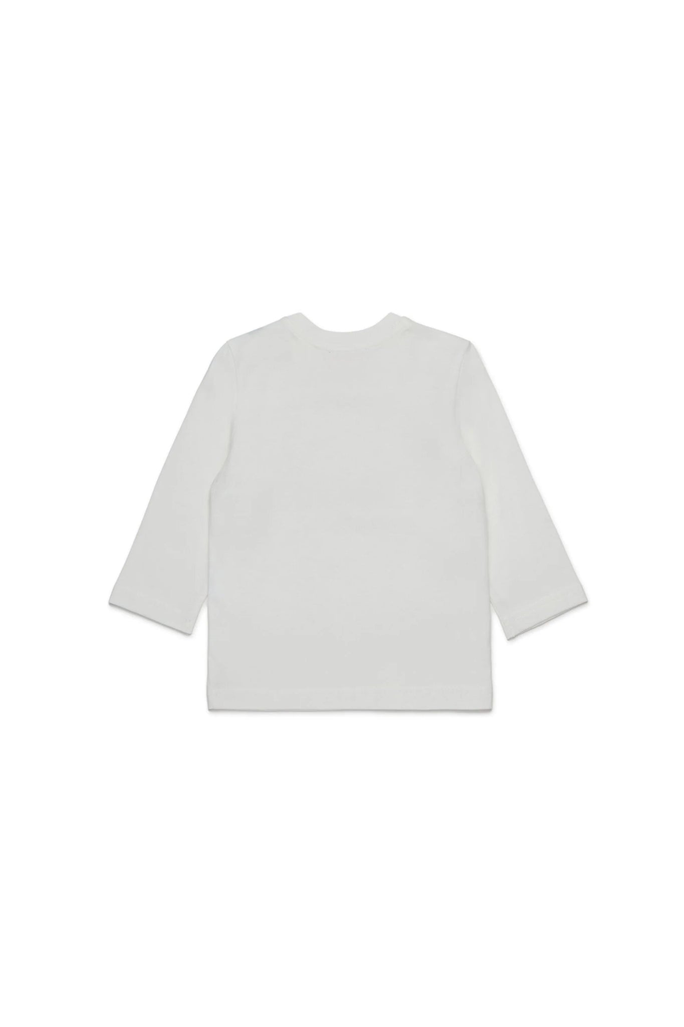 T - SHIRT BIANCA MANICA LUNGA CON LOGO VERDE DIESEL - Angel Luxury