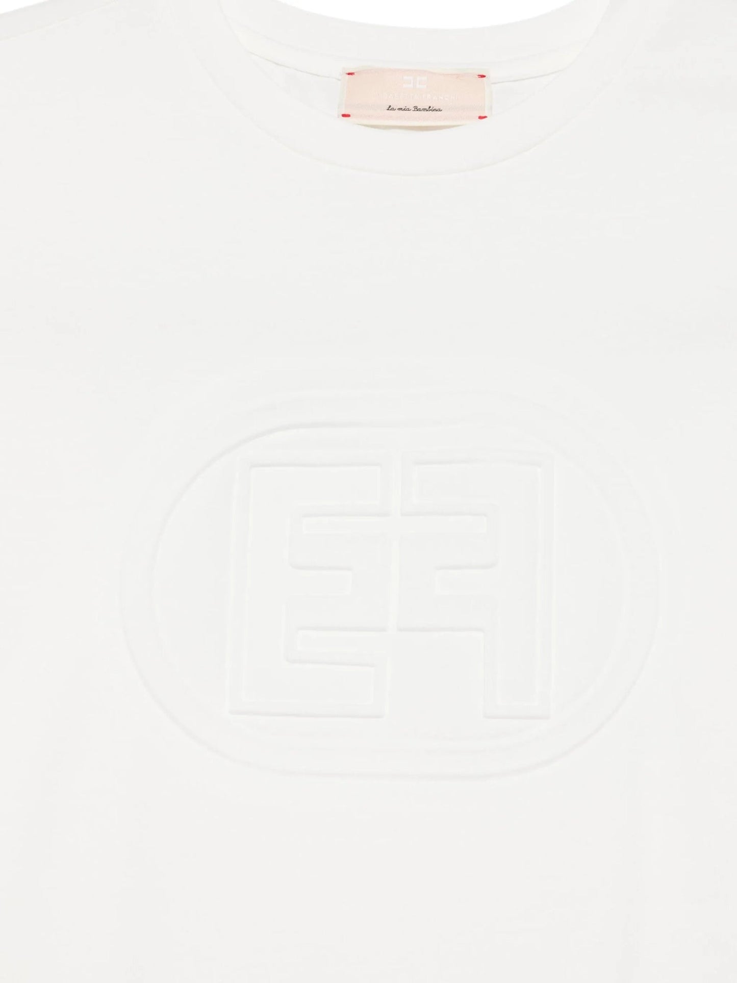 T - SHIRT BIANCA PER NEONATA CON LOGO RICAMATO ELISABETTA FRANCHI - Angel Luxury