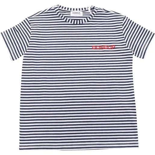 T - SHIRT BIANCA/BLU DONDUP - Angel Luxury