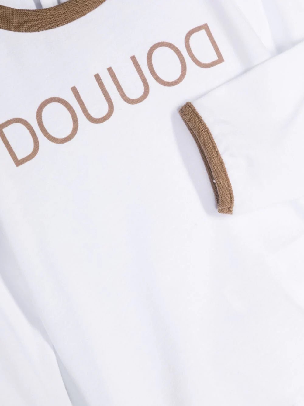 T - SHIRT BIANCA/MARRONE DOUUOD - Angel Luxury