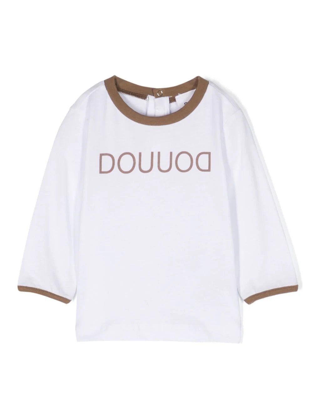 T - SHIRT BIANCA/MARRONE DOUUOD - Angel Luxury