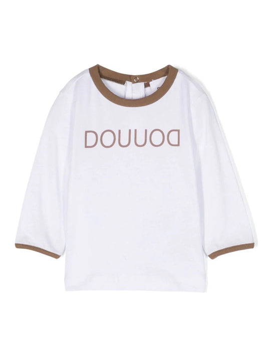 T - SHIRT BIANCA/MARRONE DOUUOD - Angel Luxury