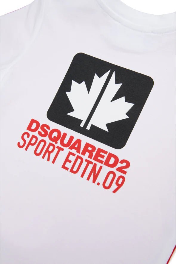 T - SHIRT BICOLOR CON GRAFICA LEAF DSQUARED2 - Angel Luxury