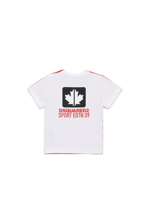 T - SHIRT BICOLOR CON GRAFICA LEAF DSQUARED2 - Angel Luxury