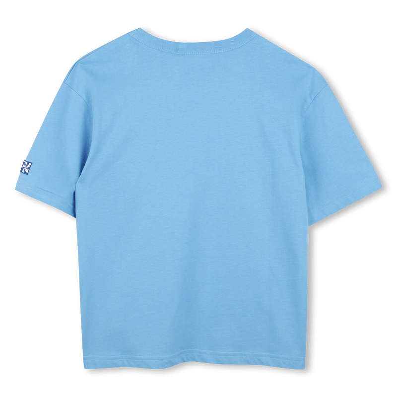 T - SHIRT BLU CIELO CON FANTASIA ARAGOSTA ROSSA KIDS AROUND - Angel Luxury