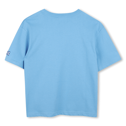 T - SHIRT BLU CIELO CON FANTASIA ARAGOSTA ROSSA KIDS AROUND - Angel Luxury