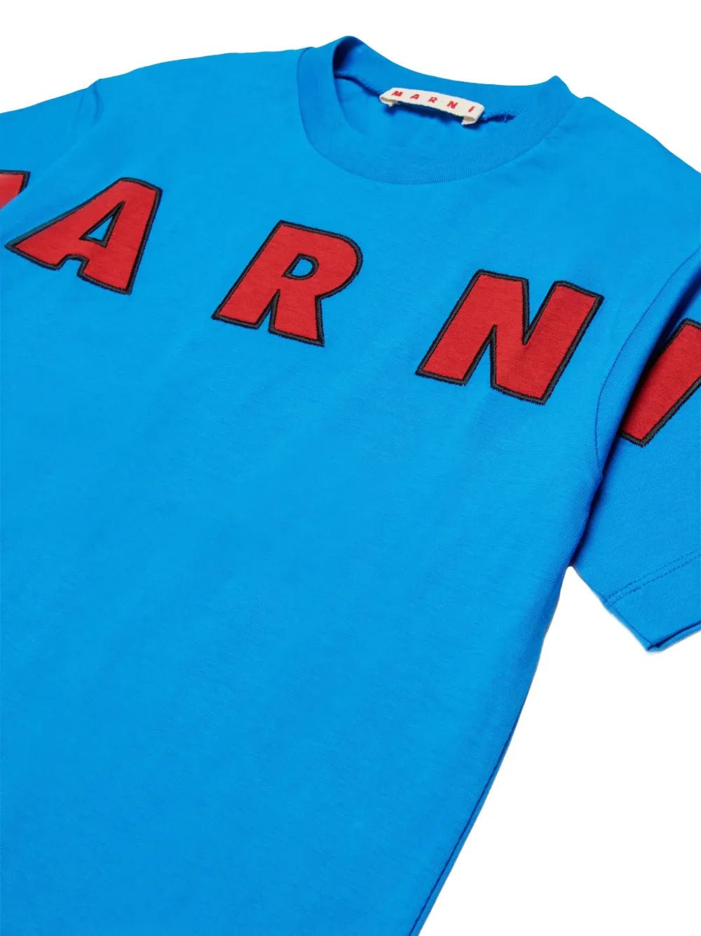 T - SHIRT BLU CON LOGO ROSSO MARNI - Angel Luxury