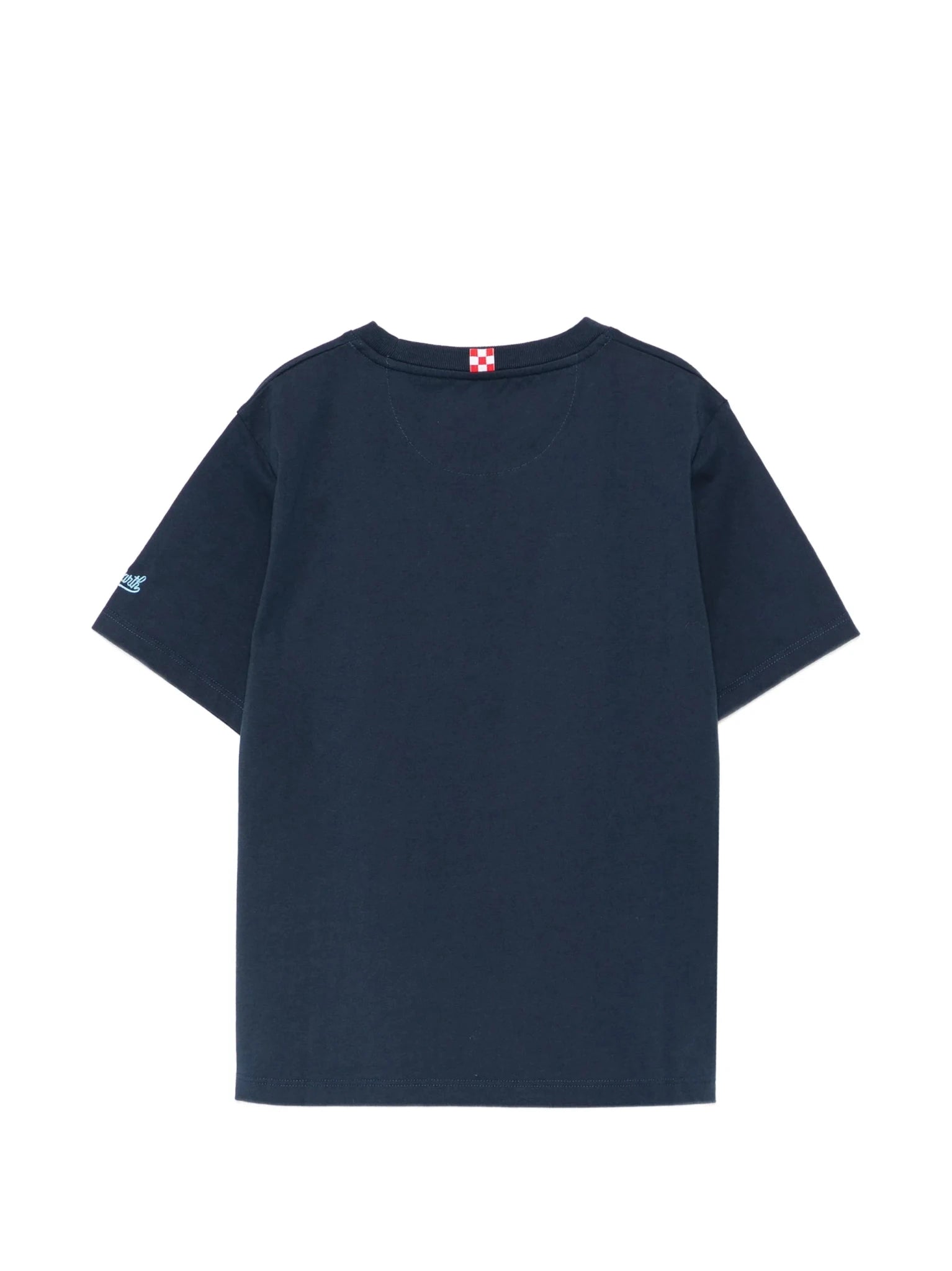 T - SHIRT BLU CON TASCHINO A RIGHE CON GRANGHI COLORATI MC2 SAINT BARTH - Angel Luxury