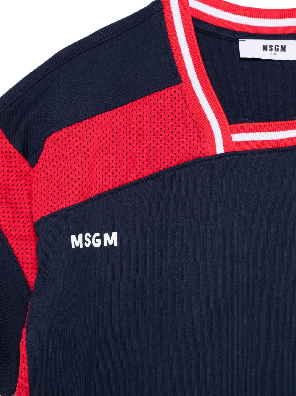 T - SHIRT BLU - ROSSA CON LOGO MSGM - Angel Luxury