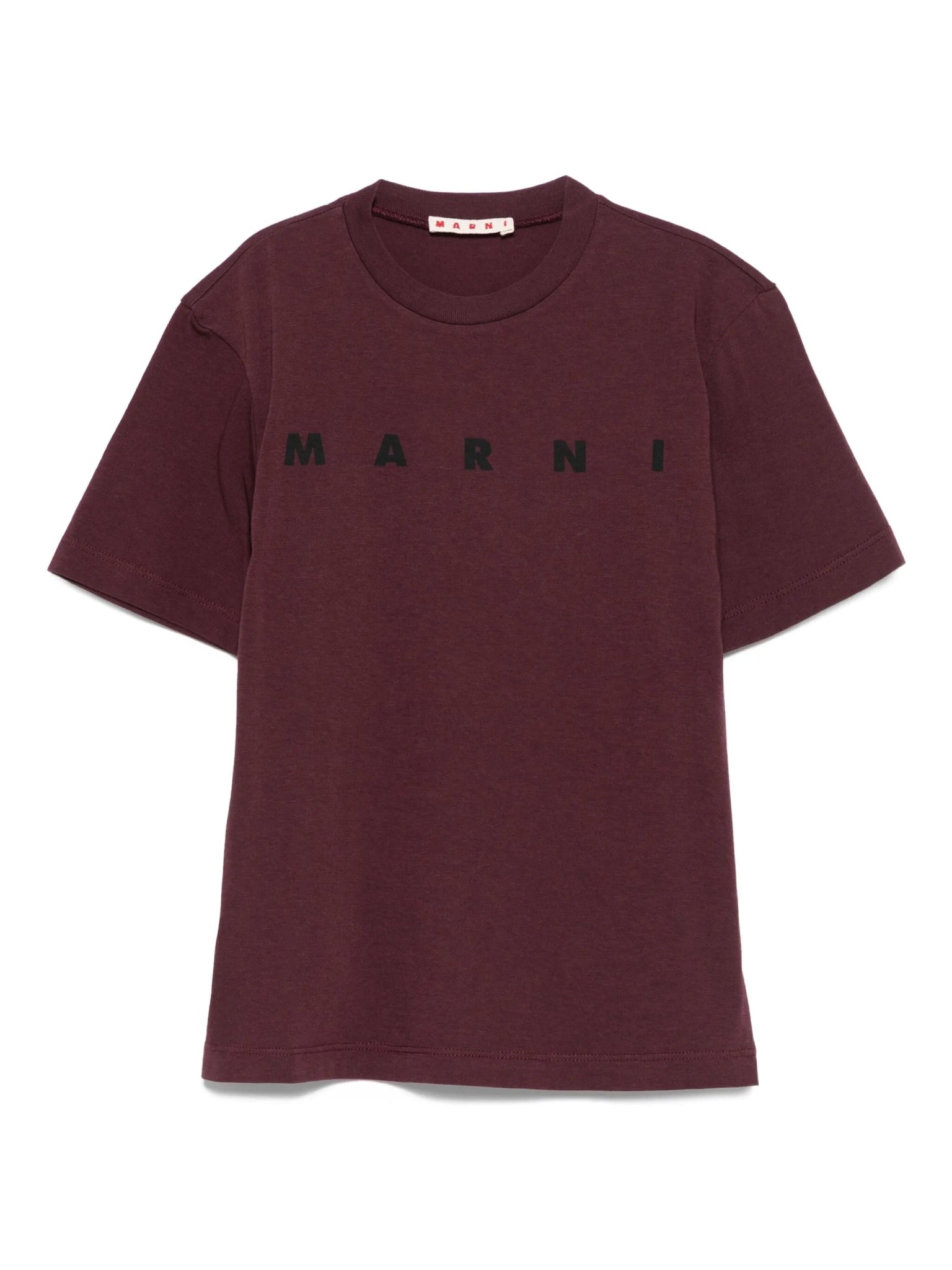 T - SHIRT BORDEAUX CON LOGO NERO MARNI - Angel Luxury