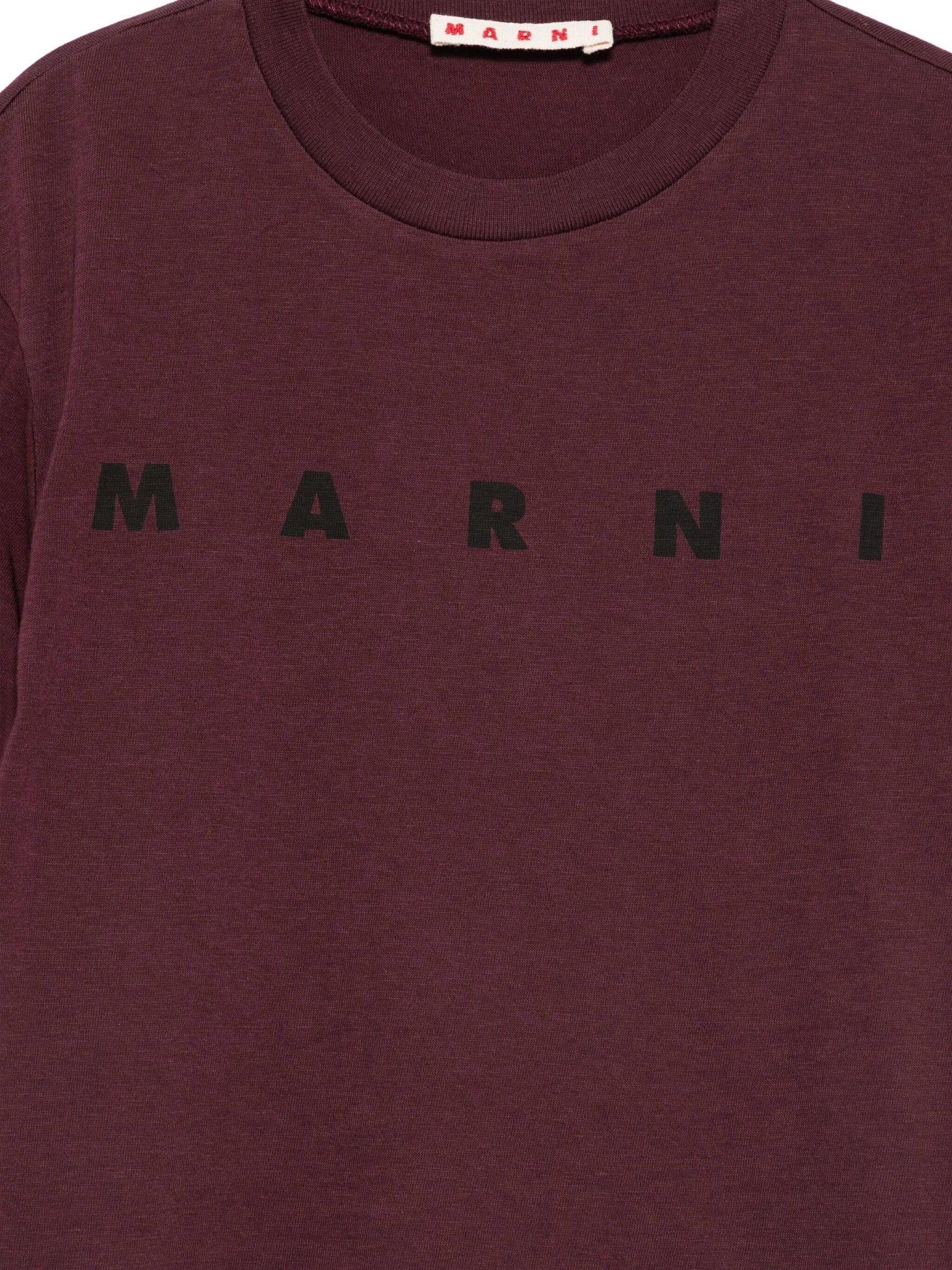 T - SHIRT BORDEAUX CON LOGO NERO MARNI - Angel Luxury