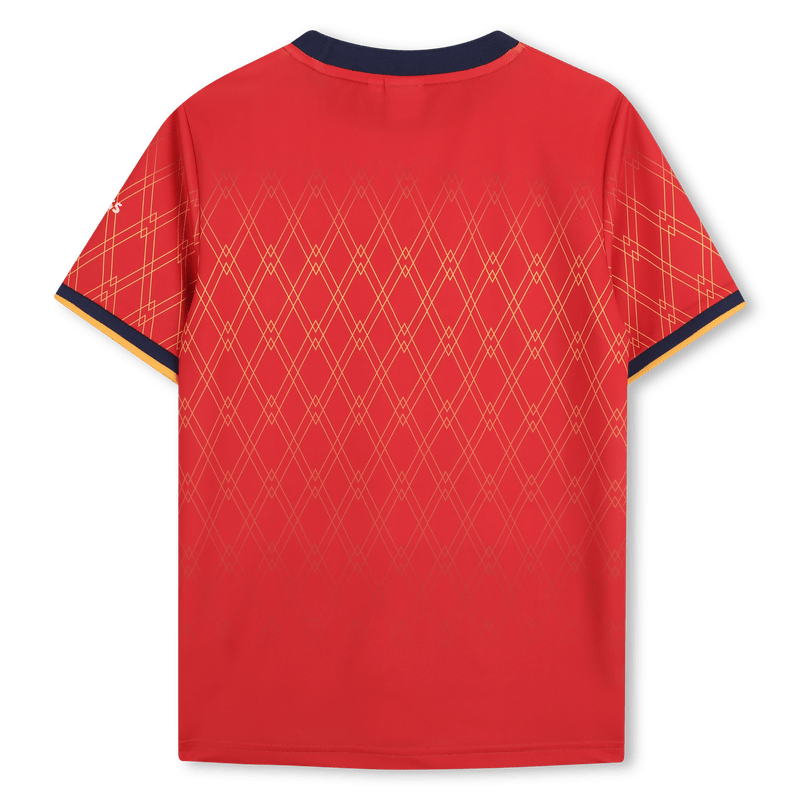 T - SHIRT CALCISTICA DELL' "ESP" ROSSA - GIALLA E BLU CON LOGO BOSS - Angel Luxury