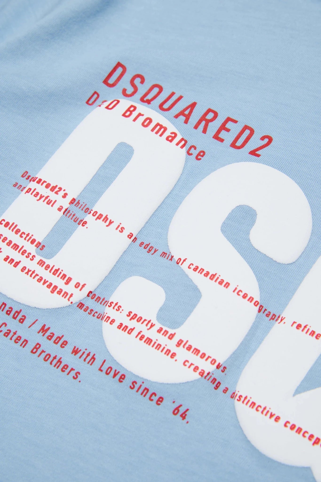 T - SHIRT CELESTE CON LOGO BIANCO DSQ2 DI DSQUARED2 - Angel Luxury