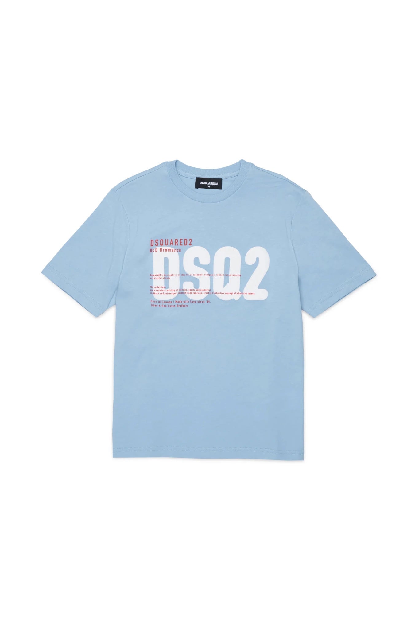 T - SHIRT CELESTE CON LOGO BIANCO DSQ2 DI DSQUARED2 - Angel Luxury