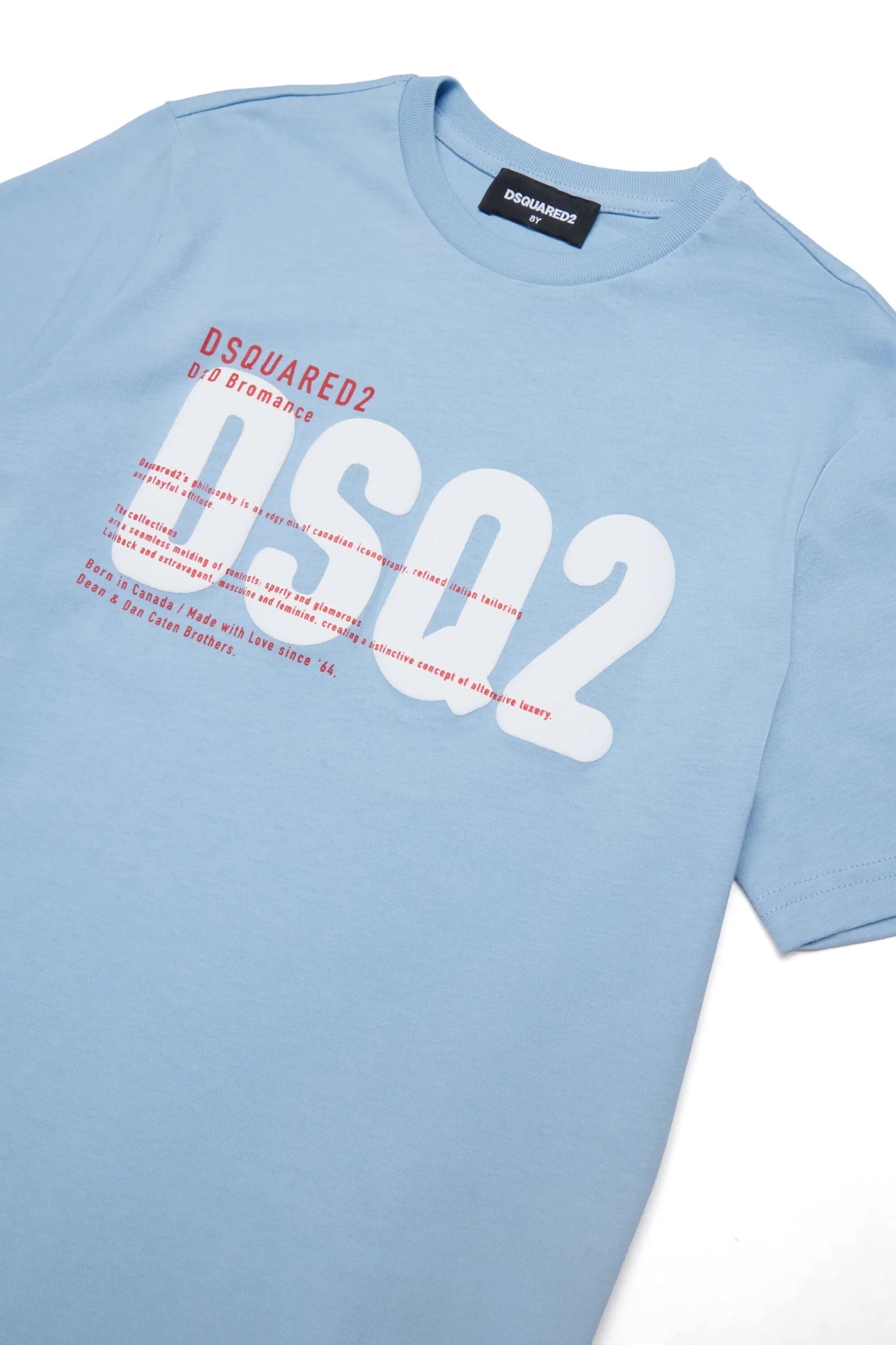 T - SHIRT CELESTE CON LOGO BIANCO DSQ2 DI DSQUARED2 - Angel Luxury