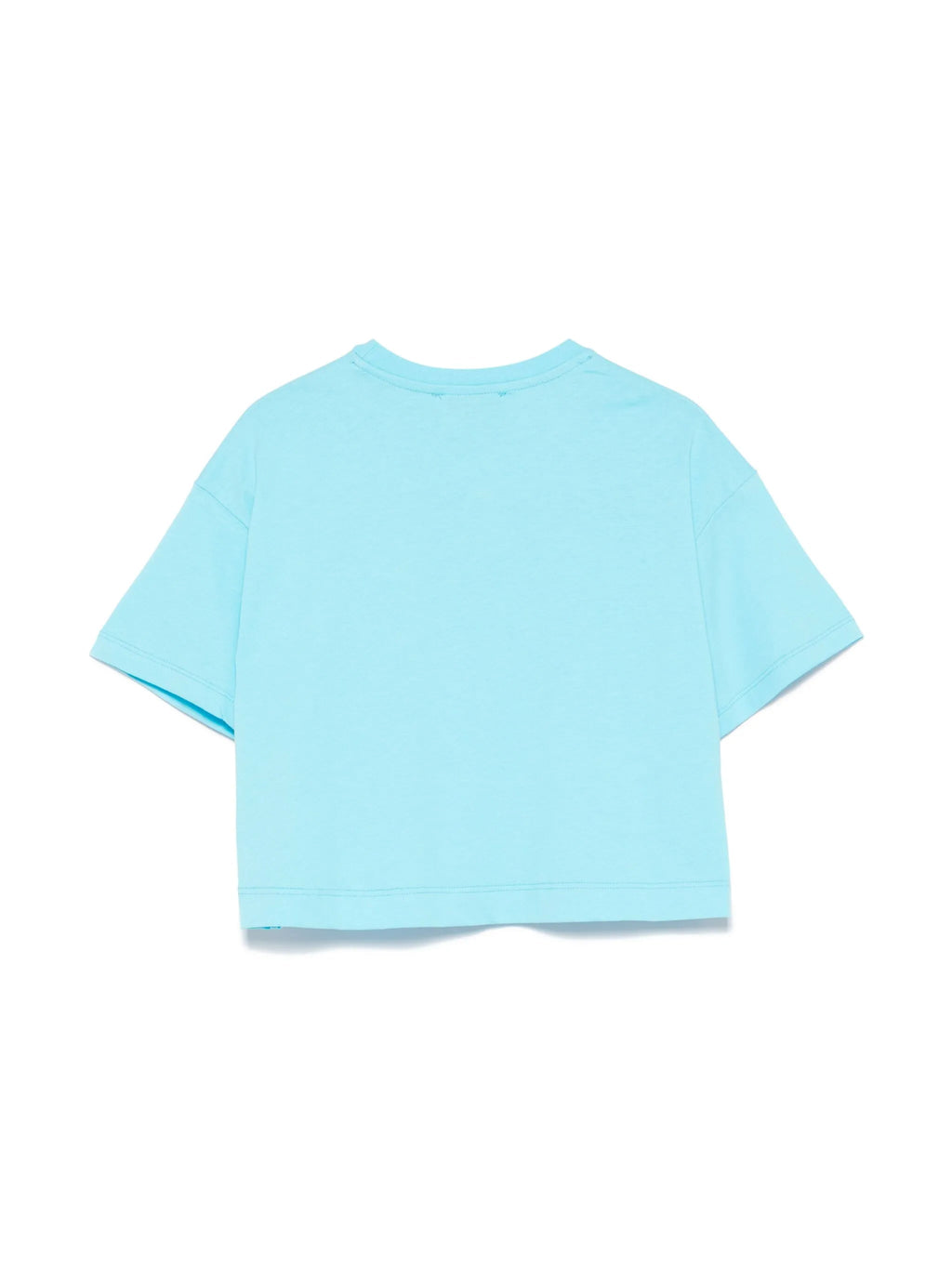 T - SHIRT CELESTE CON LOGO IN PERLINE MSGM - Angel Luxury