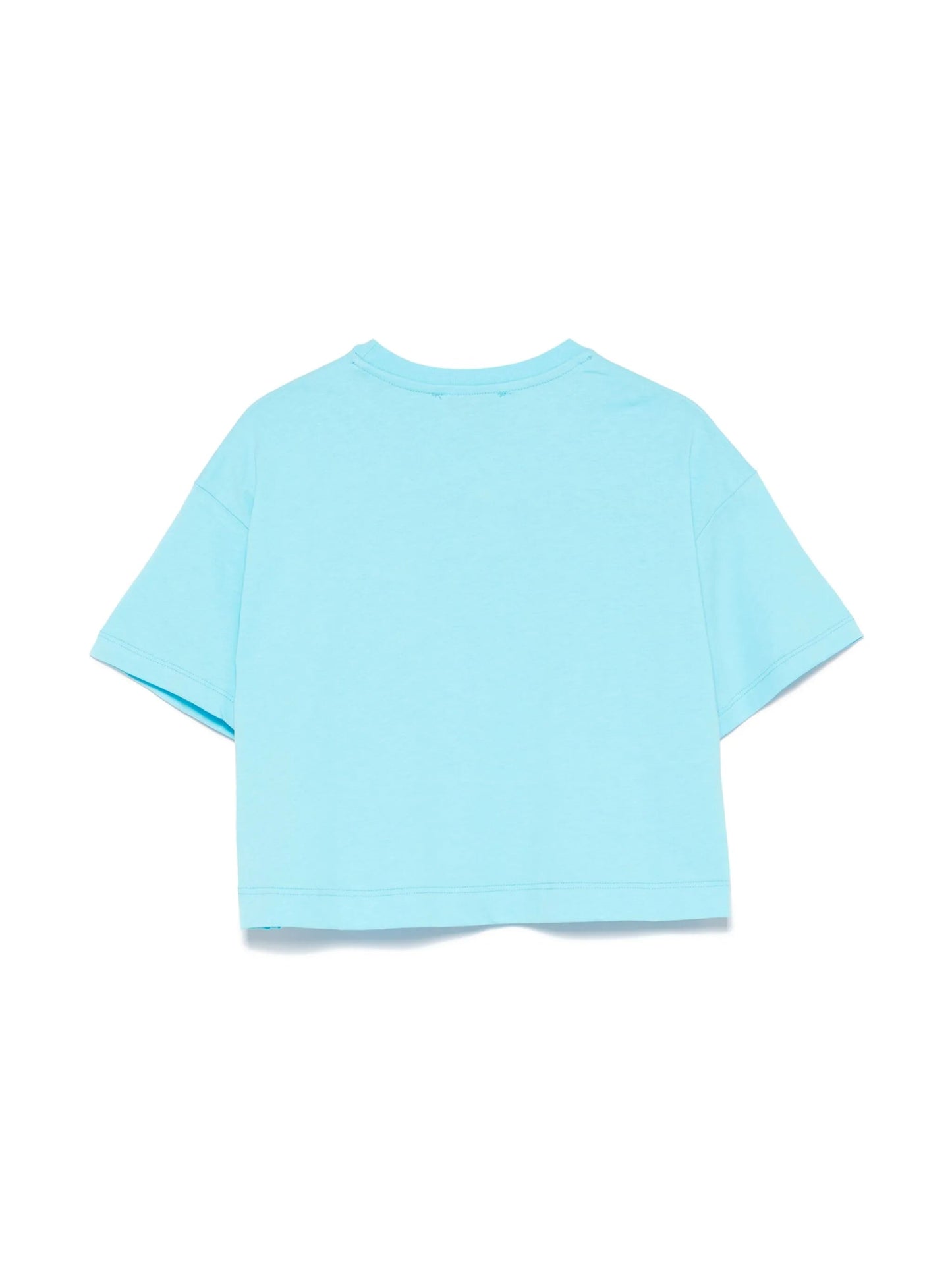 T - SHIRT CELESTE CON LOGO IN PERLINE MSGM - Angel Luxury