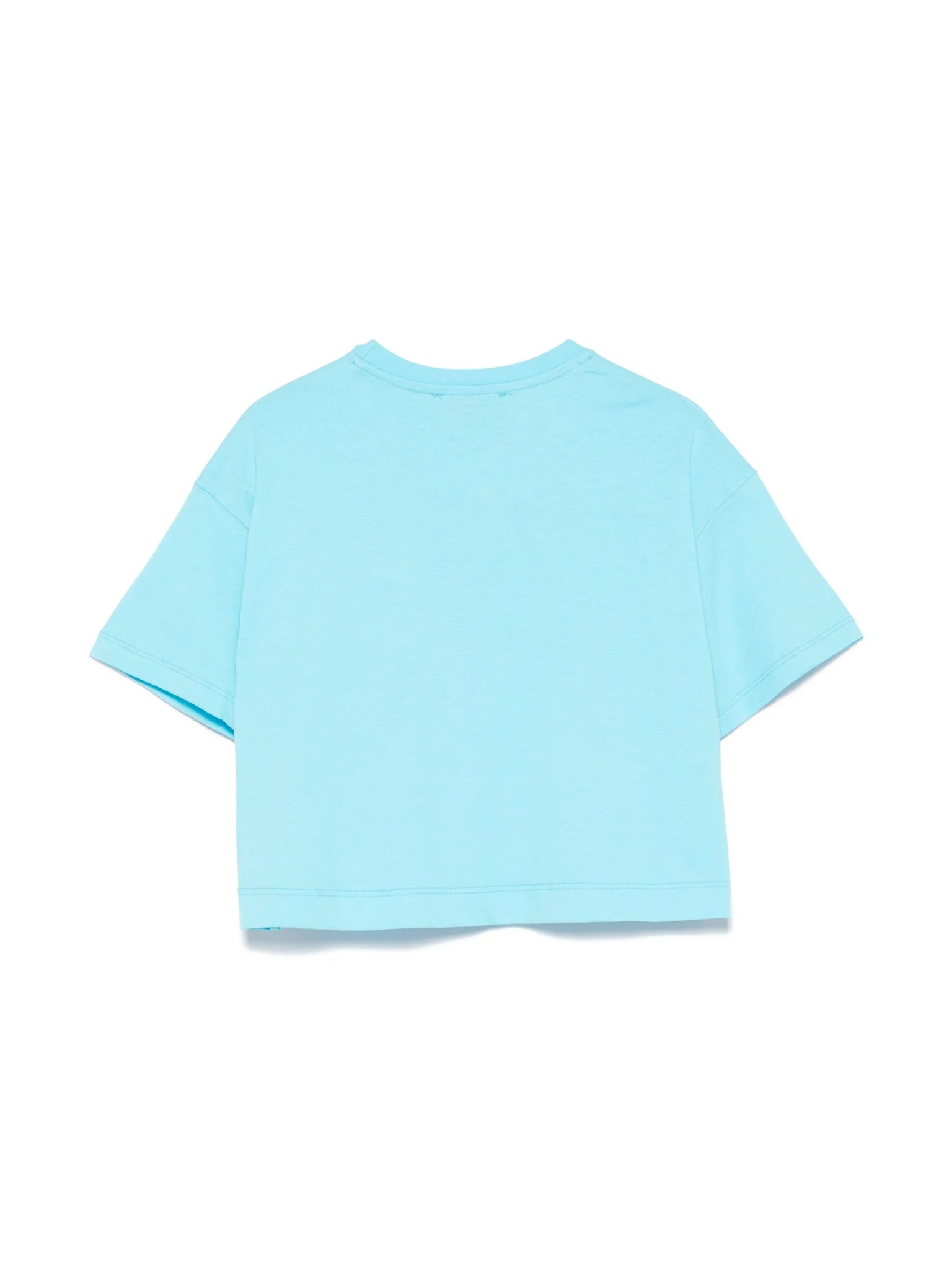 T - SHIRT CELESTE CON LOGO IN PERLINE MSGM - Angel Luxury