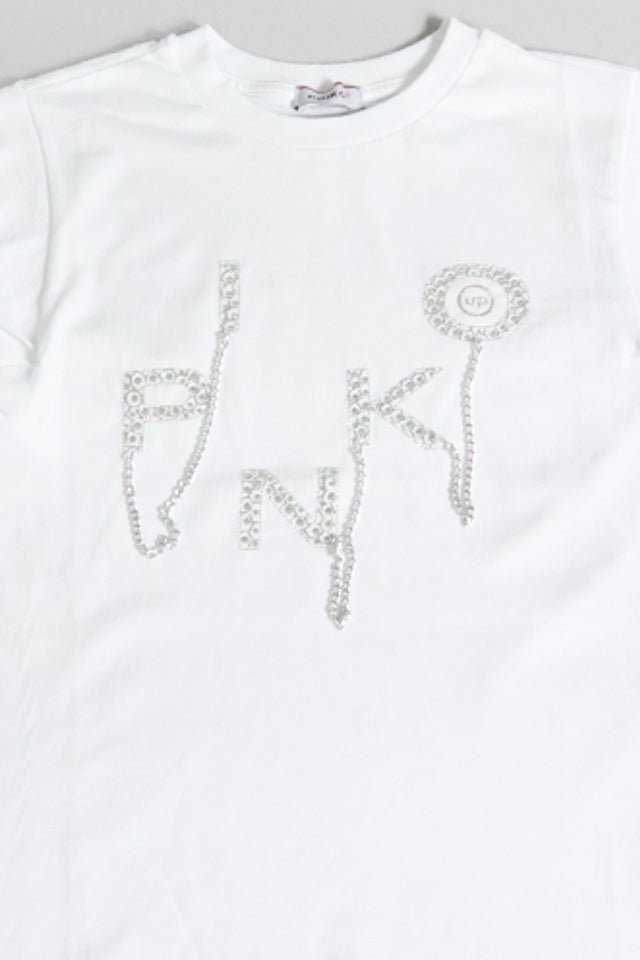 T-shirt con catene Pinko bianca - Angel Luxury