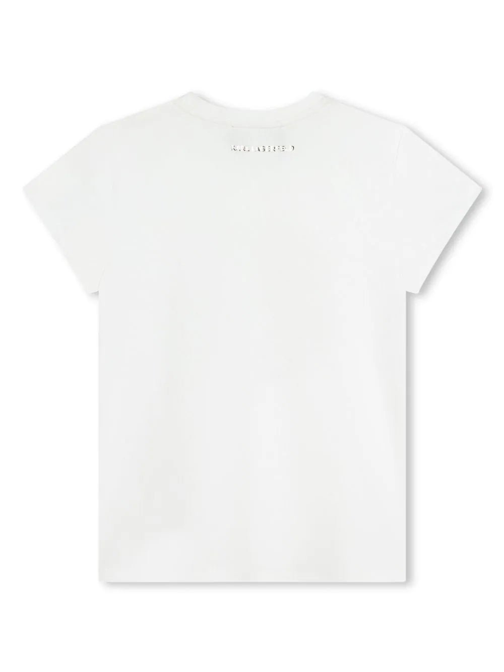 T - SHIRT CON DECORO BIANCA E ORO KARL LAGERFELD - Angel Luxury