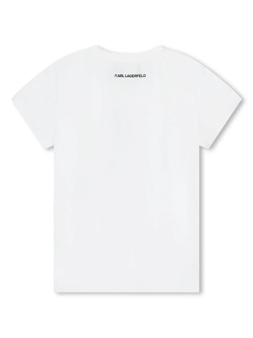 T-SHIRT CON DECORO BIANCO E NERO KARL LAGERFELD - Angel Luxury