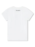 T-SHIRT CON DECORO BIANCO E NERO KARL LAGERFELD - Angel Luxury