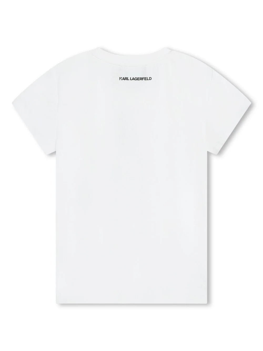 T - SHIRT CON DECORO BIANCO E NERO KARL LAGERFELD - Angel Luxury