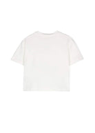 T - SHIRT CON FIORI RICAMATI PANNA ELISABETTA FRANCHI - Angel Luxury