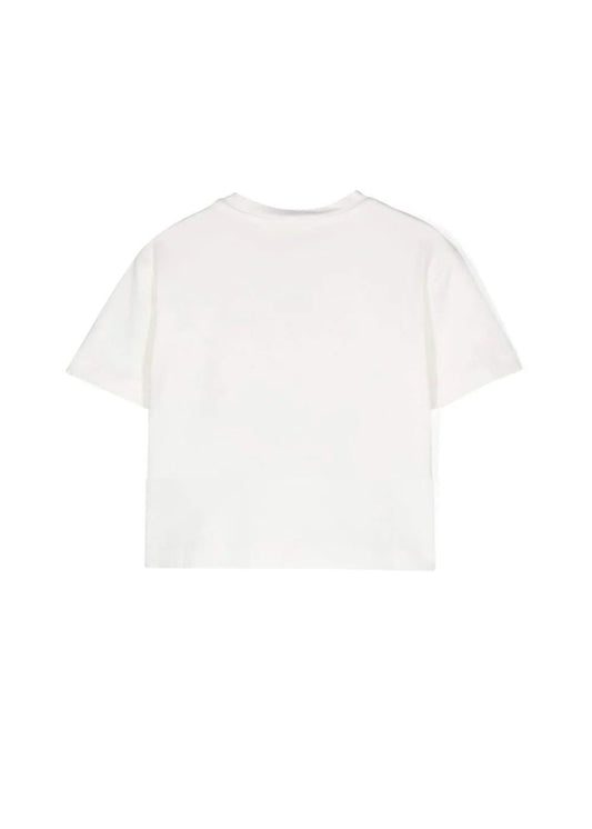 T - SHIRT CON FIORI RICAMATI PANNA ELISABETTA FRANCHI - Angel Luxury