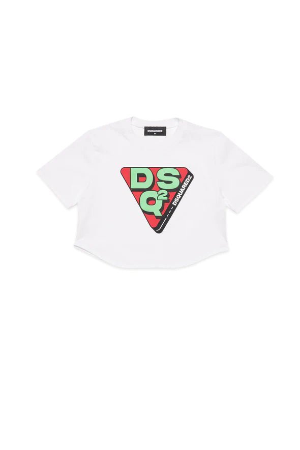 T - SHIRT CON GRAFICA TRIANGOLARE LOGO DSQ2 - Angel Luxury
