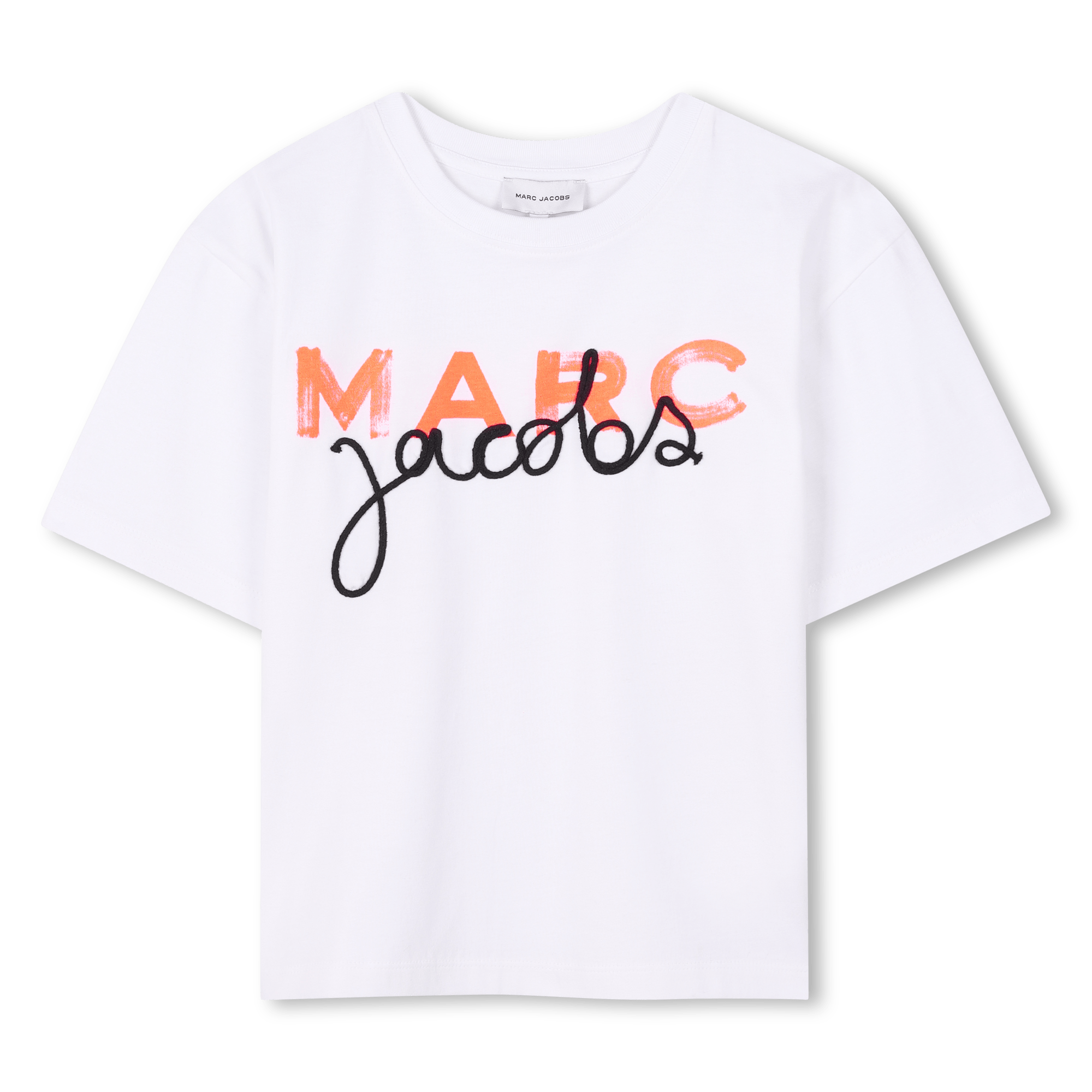 T - SHIRT CON LOGO ARANCIO FLUO MARC JACOBS - Angel Luxury