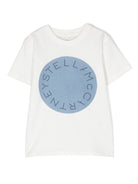 T - SHIRT CON LOGO AZZURRO STELLA MCCARTNEY - Angel Luxury