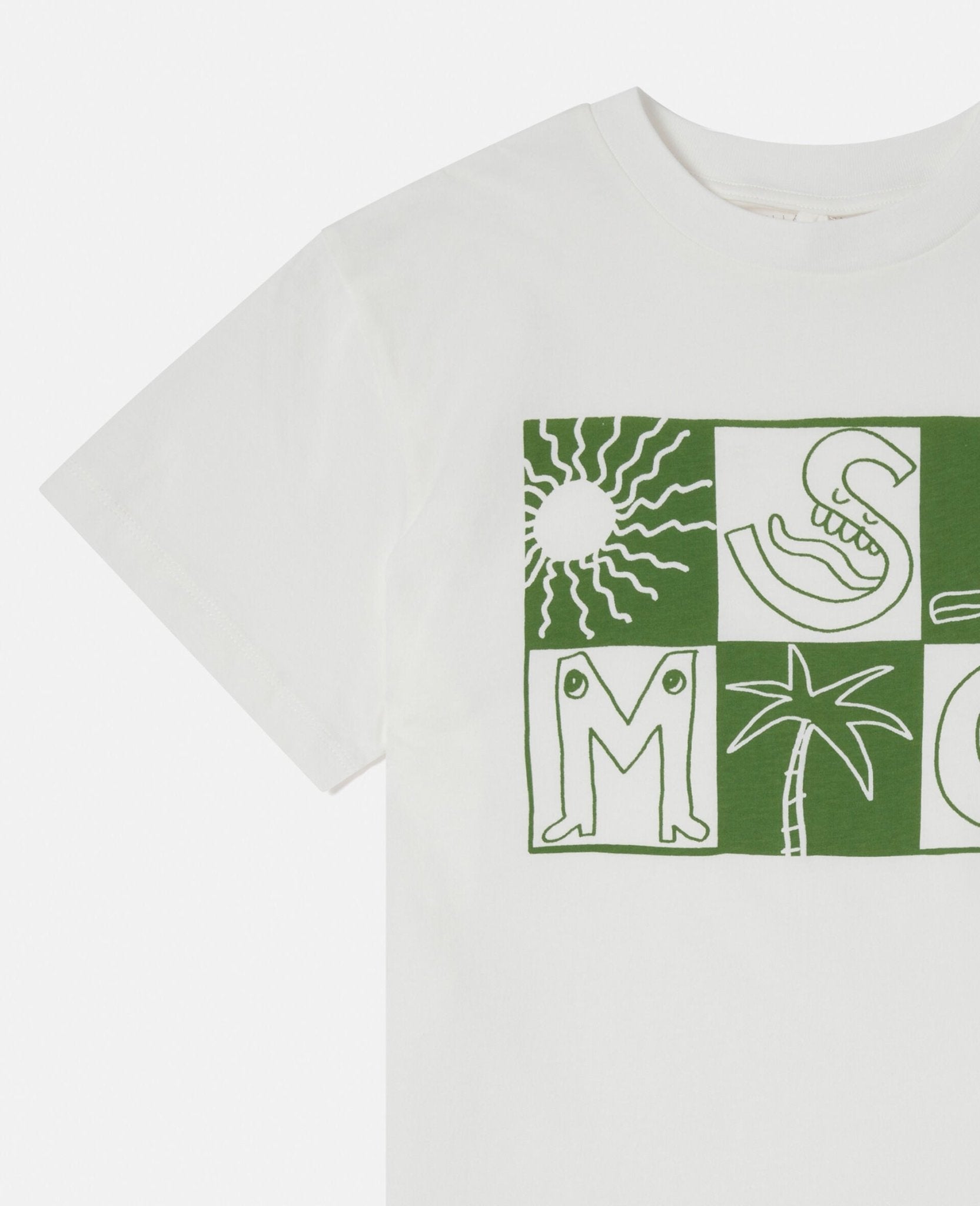 T - SHIRT CON LOGO BIANCO - VERDE STELLA MCCARTNEY - Angel Luxury