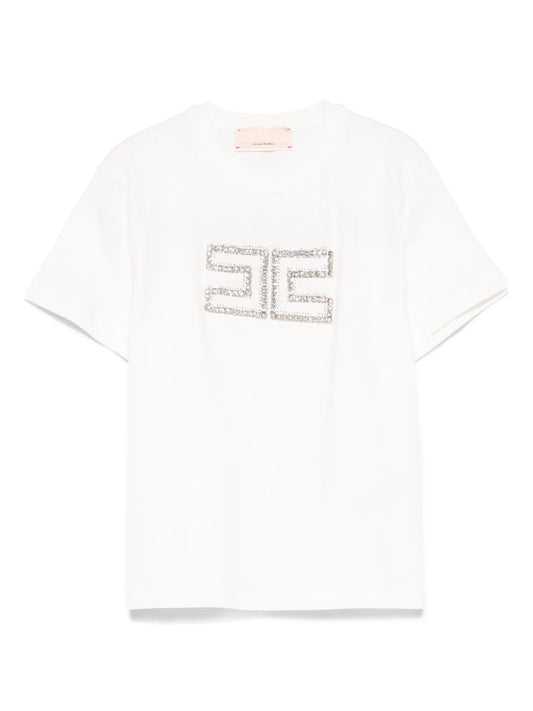 T - SHIRT CON LOGO DI CRISTALLI ELISABETTA FRANCHI - Angel Luxury
