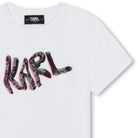 T - SHIRT CON LOGO PAILLETTES KARL LAGERFELD - Angel Luxury