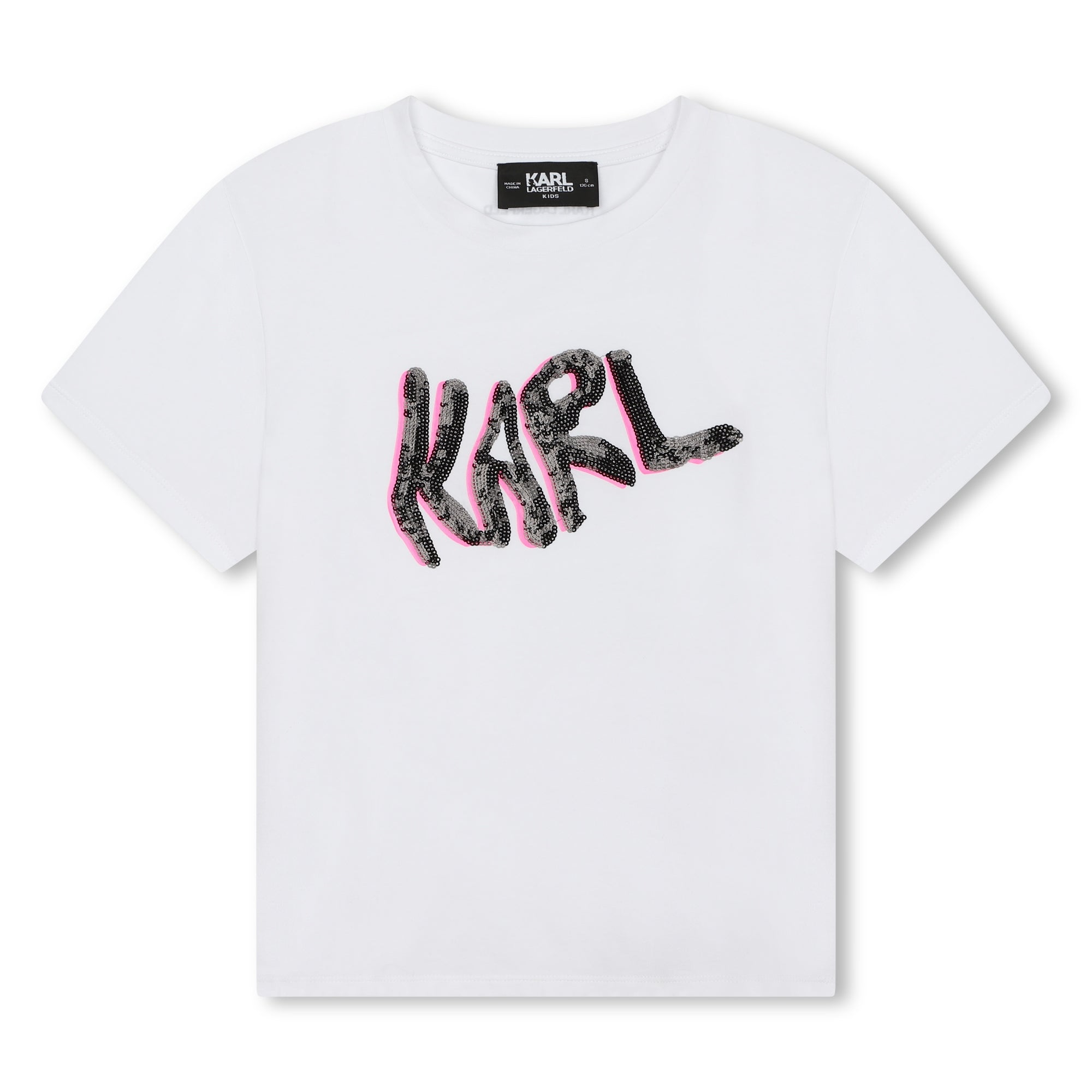 T-SHIRT CON LOGO PAILLETTES KARL LAGERFELD - Angel Luxury