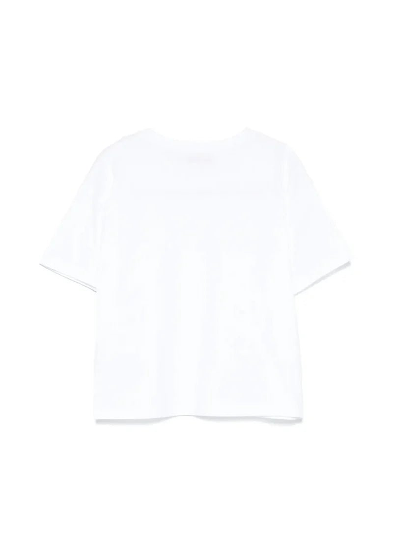 T - SHIRT CON LOGO TULLE DAVANTI BIANCO DONDUP - Angel Luxury