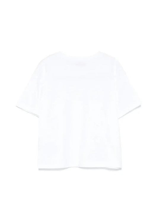 T - SHIRT CON LOGO TULLE DAVANTI BIANCO DONDUP - Angel Luxury