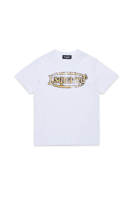 T - SHIRT CON LOGO VINTAGE BIANCA DSQUARED2 - Angel Luxury