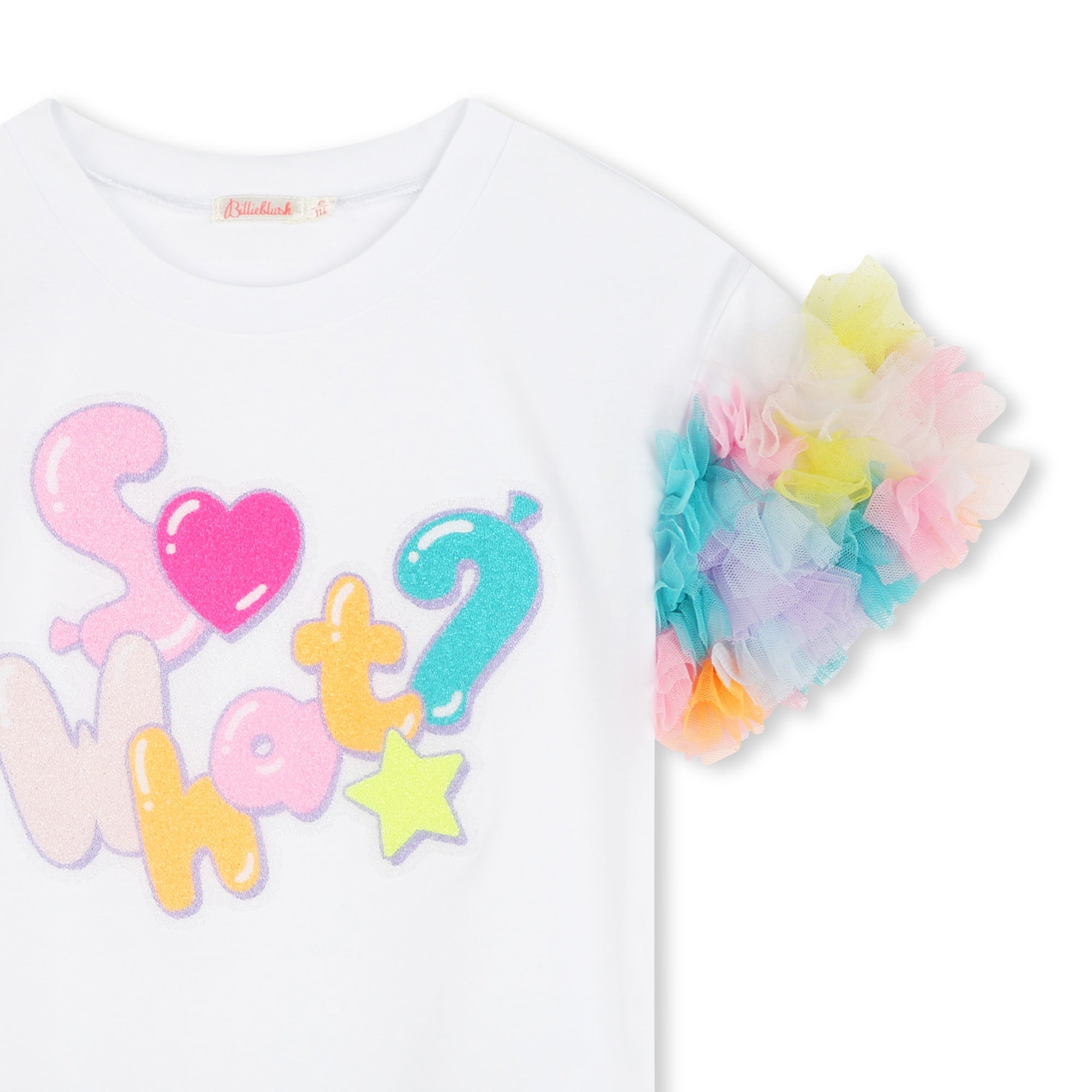 T - SHIRT CON MANICHE IN TULLE MULTICOLOR BILLIEBLUSH - Angel Luxury