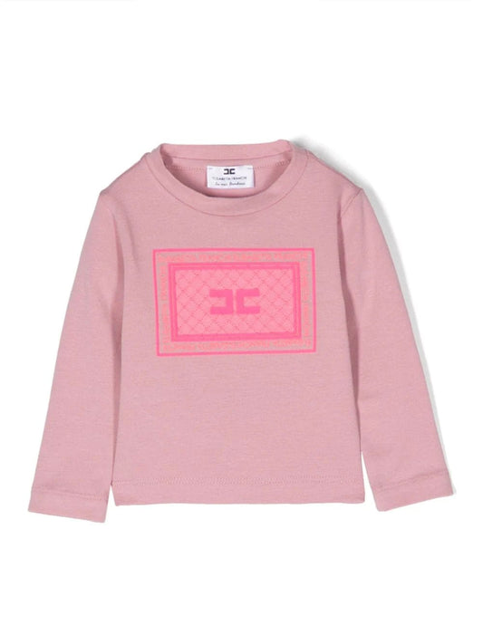 T SHIRT CON RICAMO ROSA FLUO - Angel Luxury